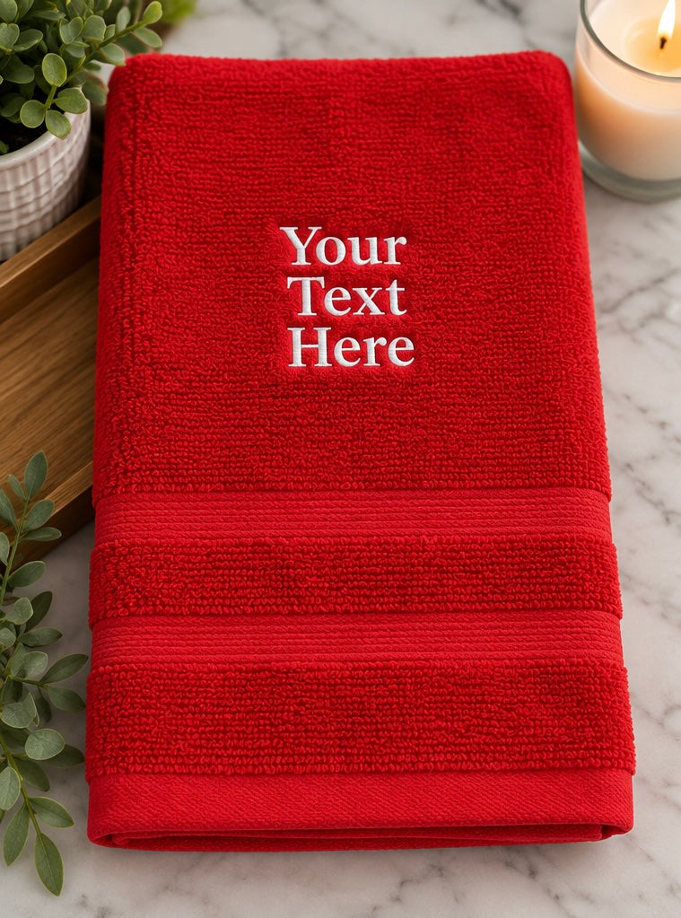 Custom Embroidered Hand Towel | Personalized Bathroom Towel