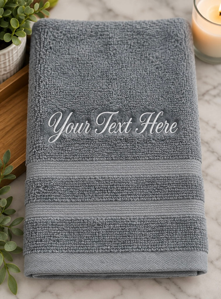 Custom Embroidered Hand Towel | Personalized Bathroom Towel