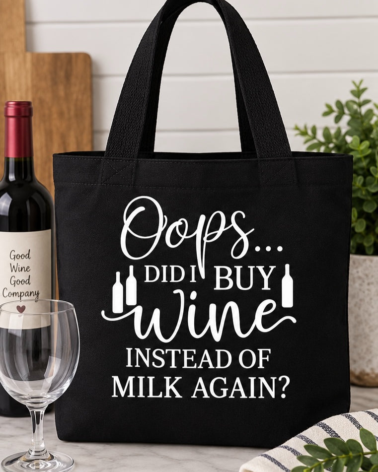 Funny Wine Printed Tote Bag