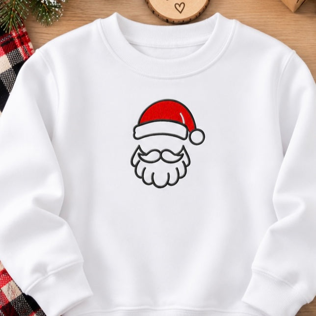 Embroidered Santa Christmas Hoodie | Holiday Sweatshirt