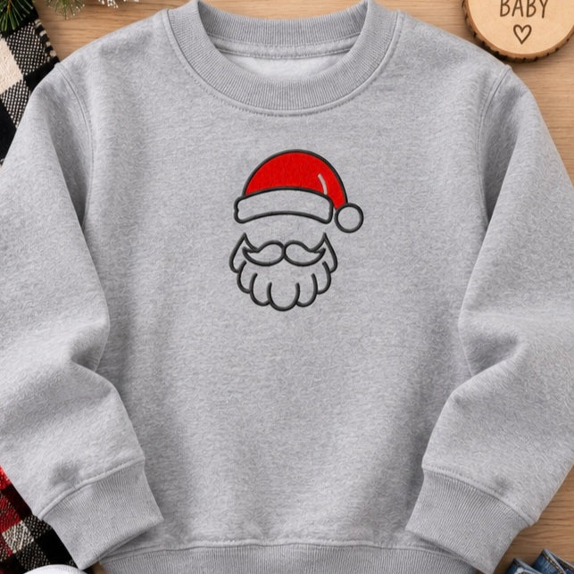 Embroidered Santa Christmas Hoodie | Holiday Sweatshirt