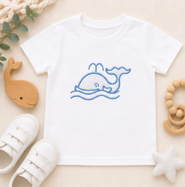 Embroidered Whale Baby Outfit