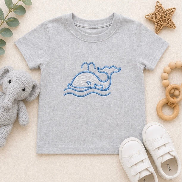 Embroidered Whale Baby Outfit