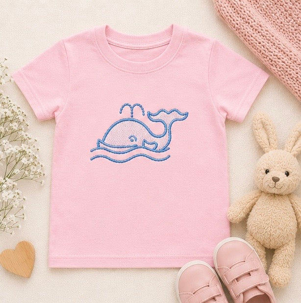 Embroidered Whale Baby Outfit