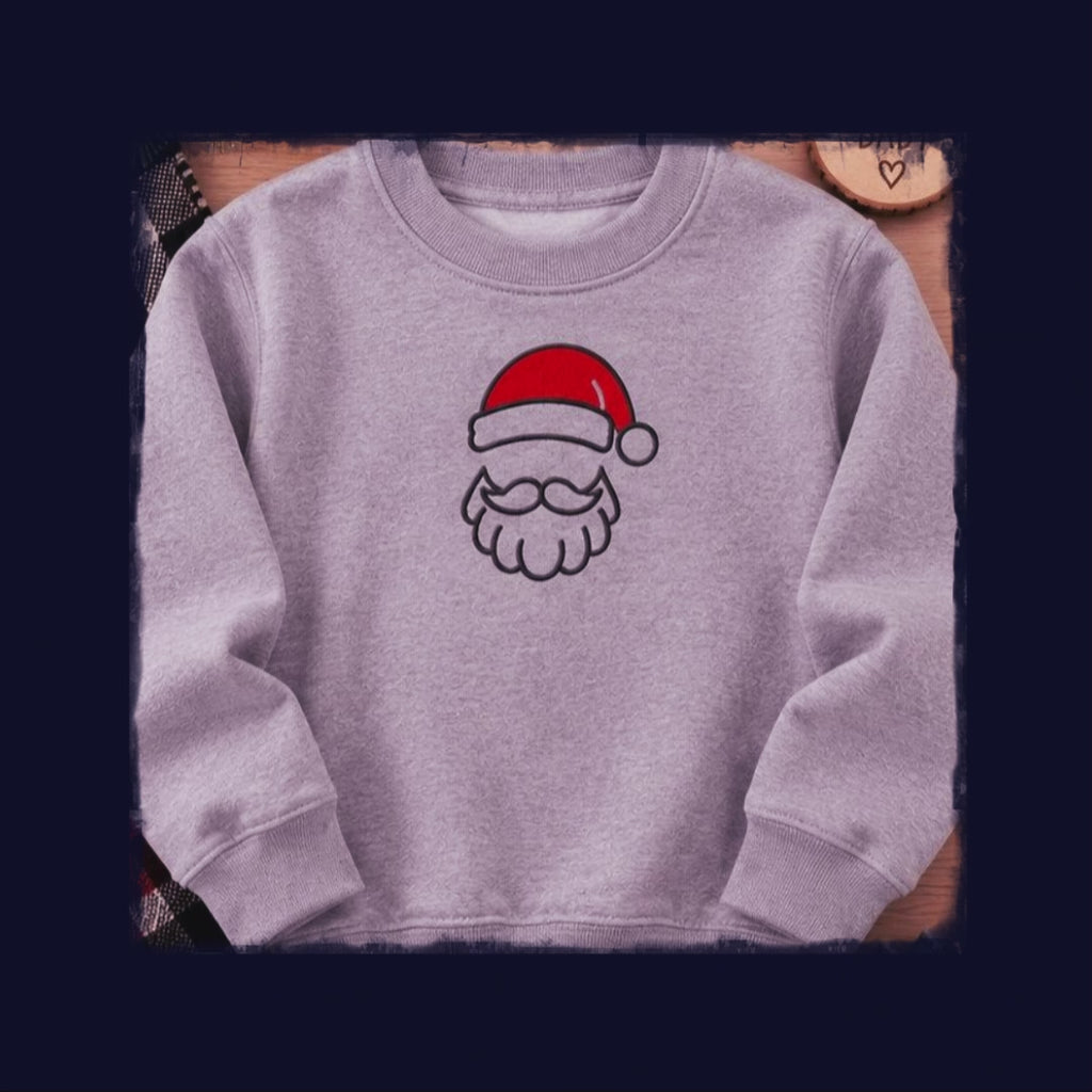 Embroidered Santa Christmas Hoodie | Holiday Sweatshirt