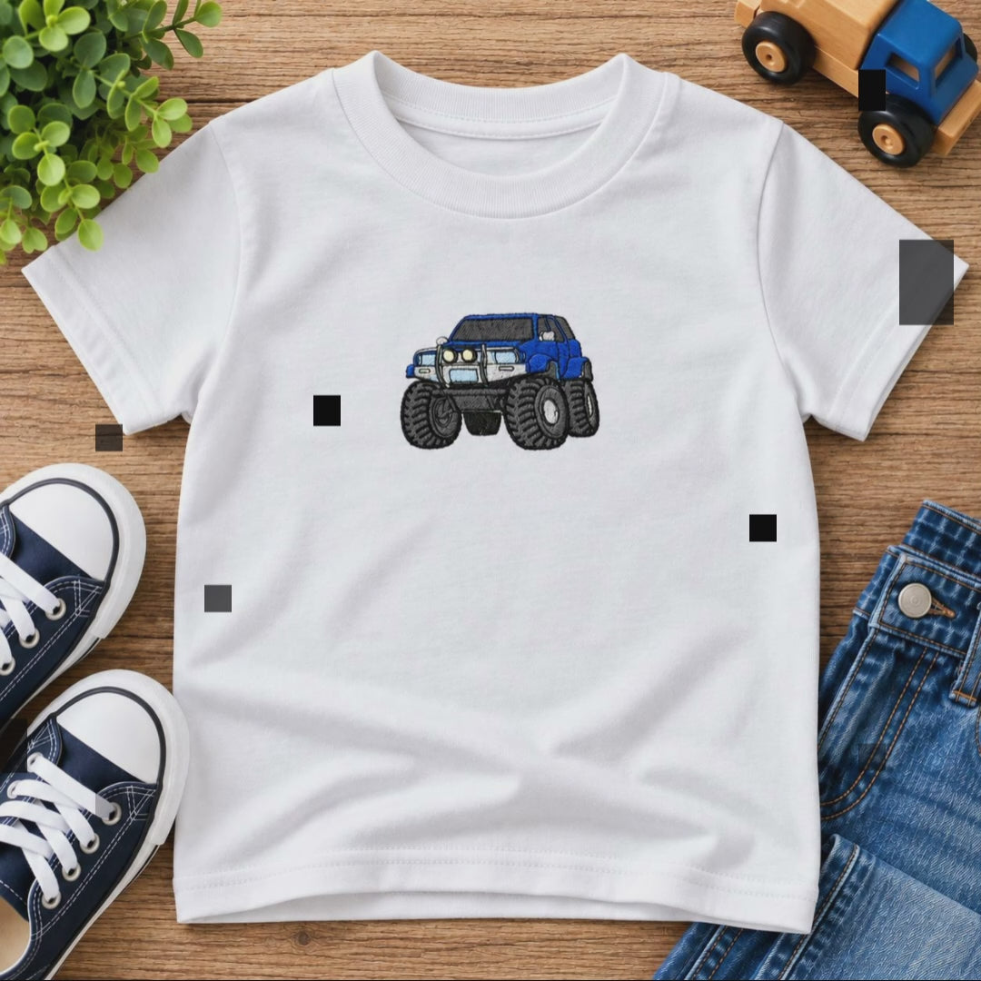 Kids Embroidered Monster Truck T-Shirt